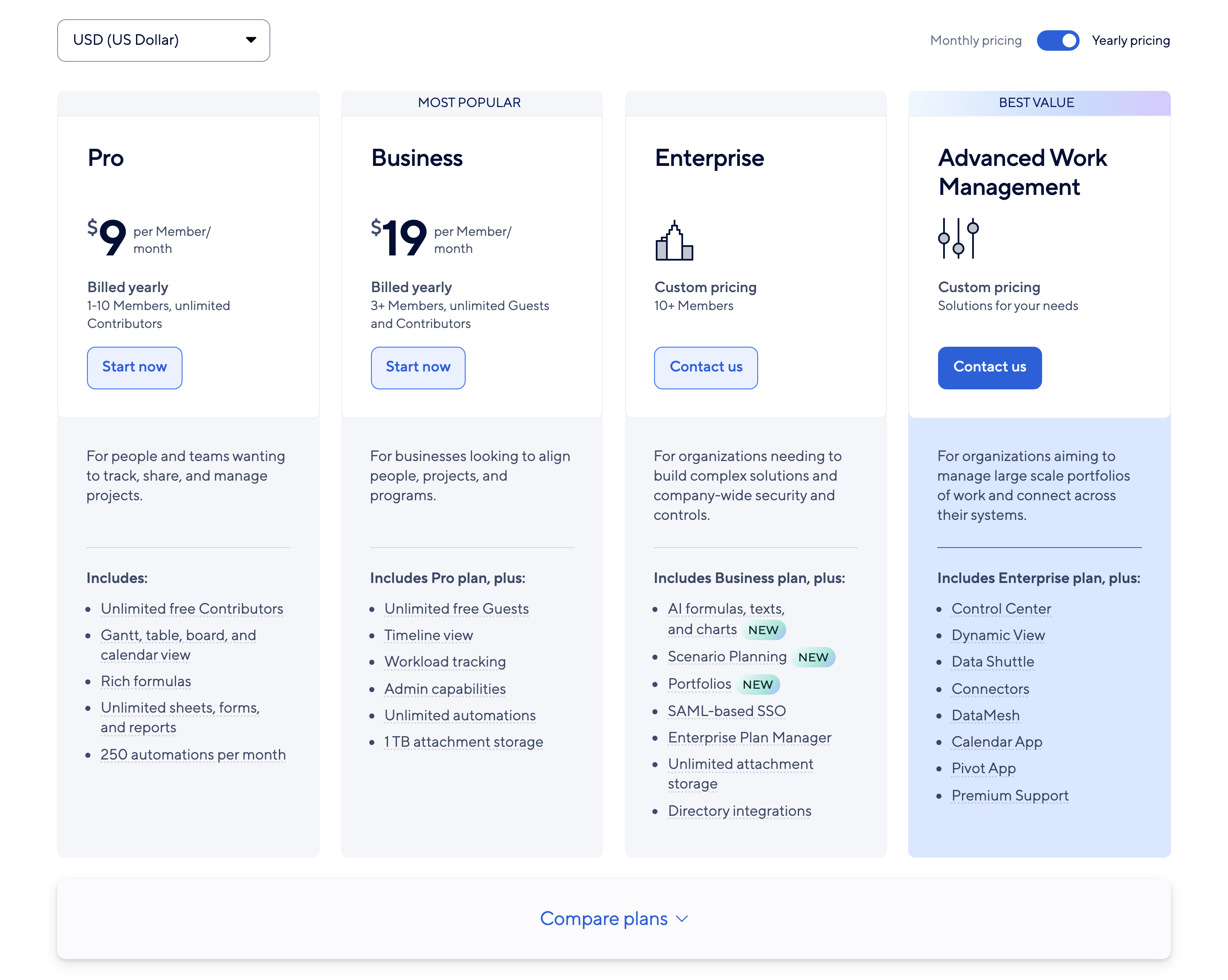 Smartsheet pricing page, June 2026