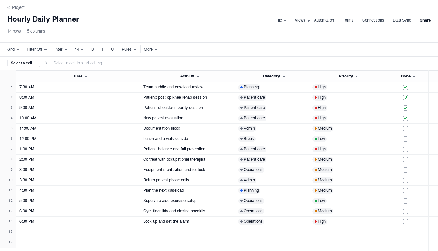 Hourly Daily Planner: daily schedule template screenshot